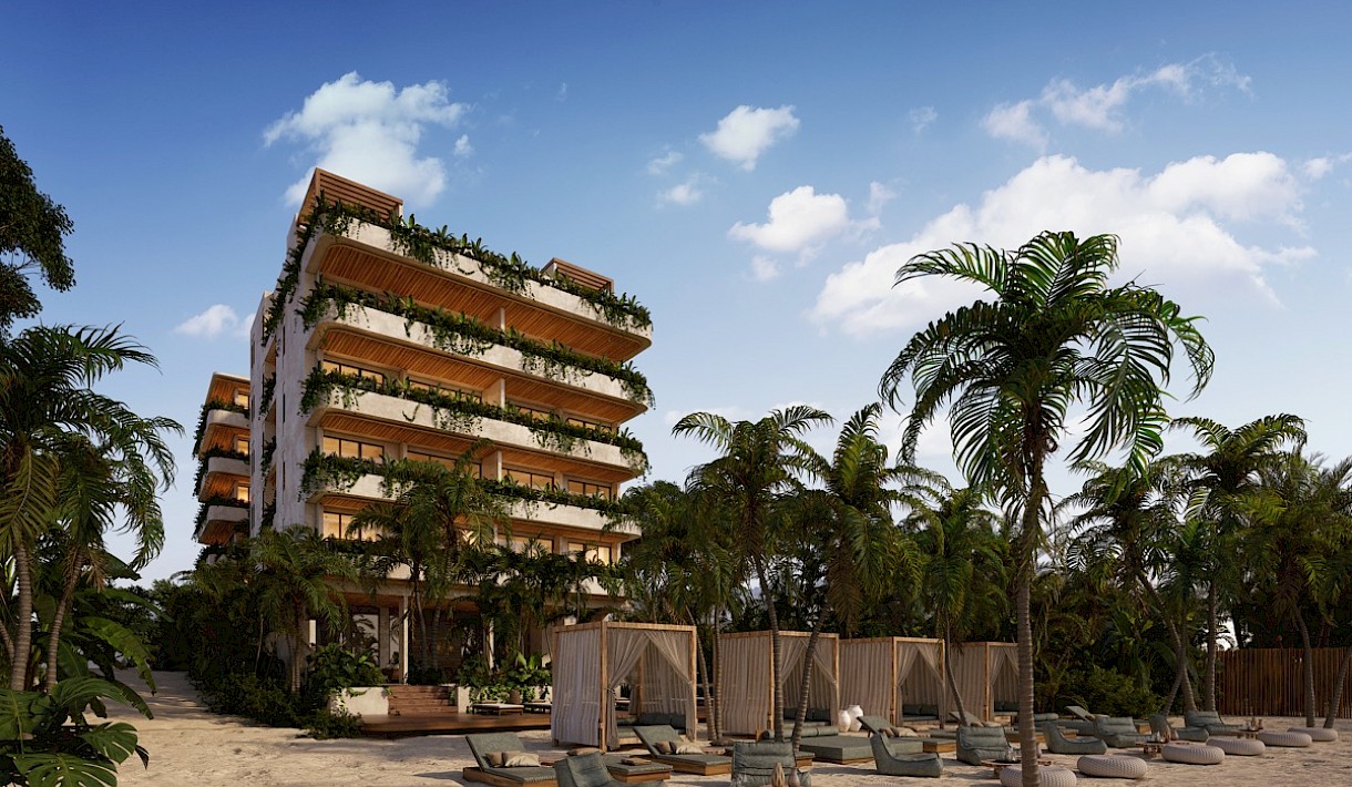 Puerto Morelos Real Estate Listing | Nálu Luxury Beachfront Residences 2 Bedroom L.O. Beachfront