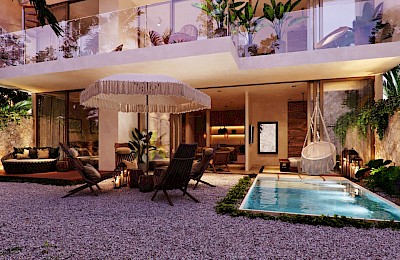 Tulum Real Estate Listing | Kukun 2 Bedrooms Garden + Pool