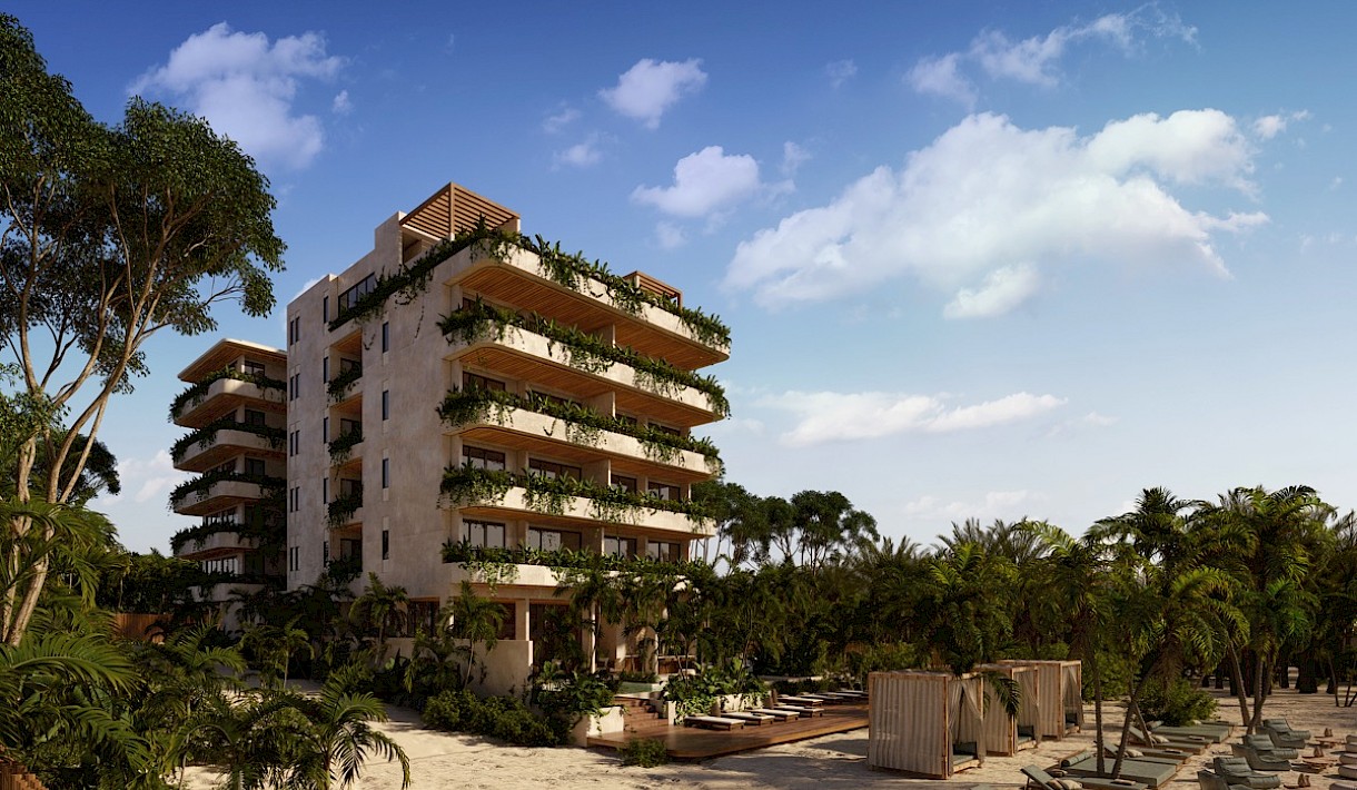 Puerto Morelos Real Estate Listing | Nálu Luxury Beachfront Residences 2 Bedroom L.O. Ocean View